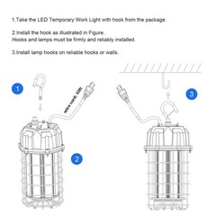 10Pack 60W LED Temporary Work Light Portable Construction Jobsite Lights 12000Lm