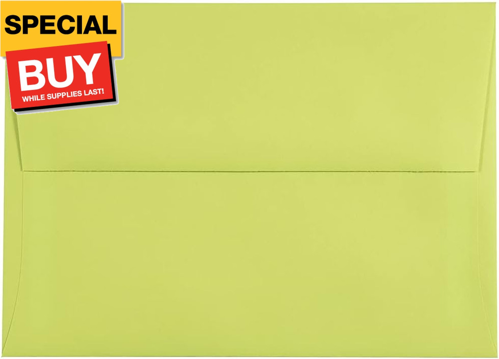 A7 Colored Invitation Envelopes – 5 1/4 x 7 1/4 – Ultra Lime Green – 50/Pack