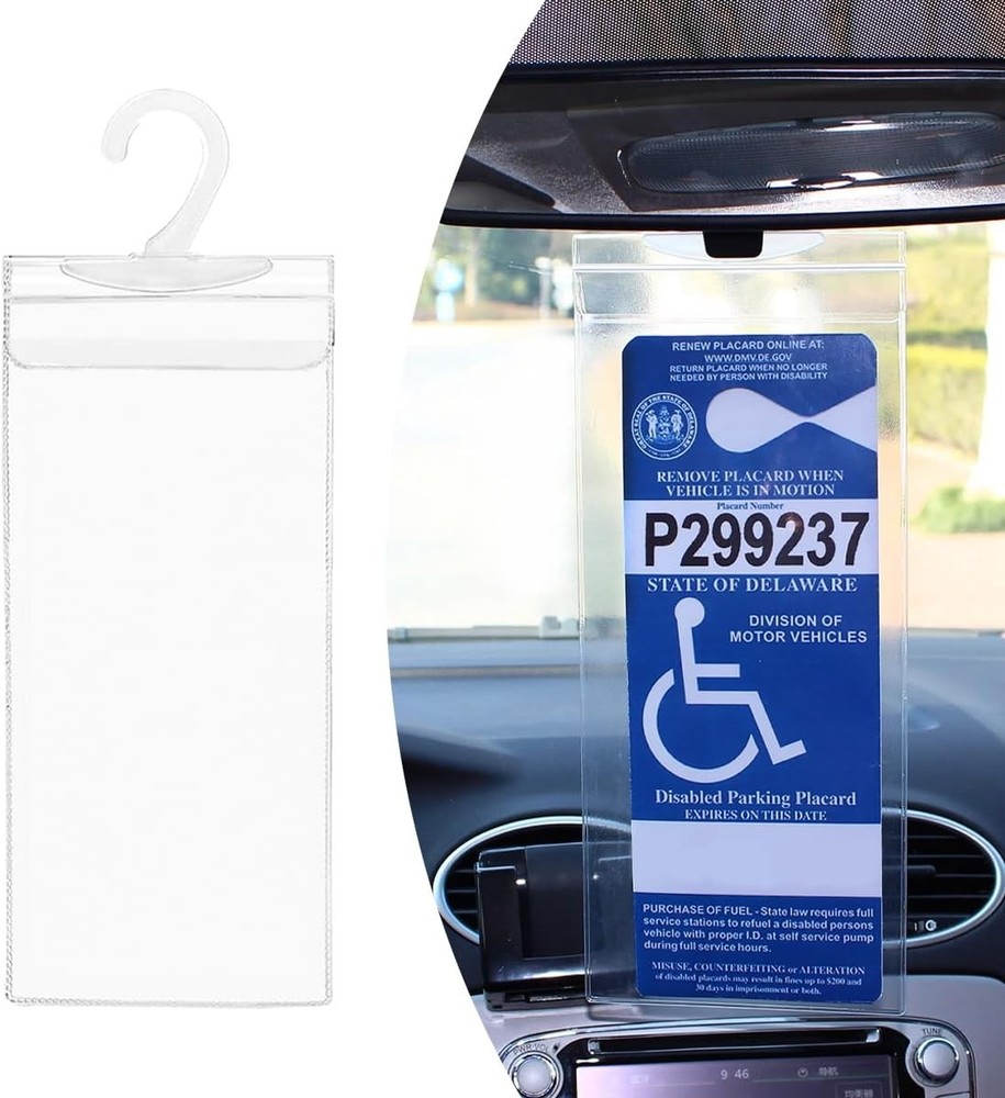 Handicap Placard Holder for Car, Transparent Disabled Parking Per Color: 1 PCS