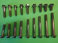 M16-2.0 x(CHOOSE LENGTH & QTY) Class 10.9 Flange Bolts & Lock Nuts Yellow Grade