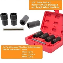 5pc Wheel Lock Removal Kit, Locking Lug Nut Removal Tool – 17MM,19MM, 21MM, 22MM
