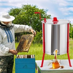 2/4 Frame Manual Honey Extractor, Stainless Steel Manual Beekeeping Extraction