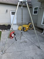 Complete PPE Retractable Confined Space System with Tripod W/ Gas Blower, Extras
