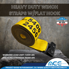 USA 4″x40′ 50′ 60′ Winch Strap Flat Hook for Flatbed Truck Trailer Farm Tie Down