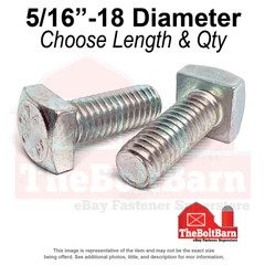 5/16″ Square Head Bolts Grade A307 Zinc Clear (Choose Length & Qty)
