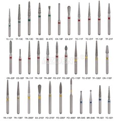 10Pcs Dental Diamond Burs FG Needle Taper TC-11EF Extra Fine Grit High Speed