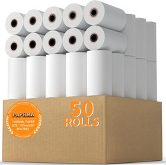 2 1/4” X 50′ Thermal Receipt Paper 50 Rolls, 2.25X50Ft Receipt Roll Cash Regist
