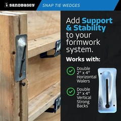 Sandbaggy Galvanized Steel Snap Tie Wedges (2 ⅜” x 6 ⅛”) for Concrete Formwork