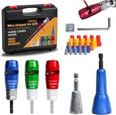 Luckyway Wire Stripper for Drill with Professional 3 PCS 10-14AWG, Colorful