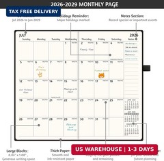 2026-2029 Pocket Monthly Planner, 3 Year Calendar 2026-2029, 6.2” x 3.6” x 0.6