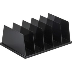 Large Sorter, 5 Compartments, 9 x 13 1/2 x 5 Inches, Black (21222)