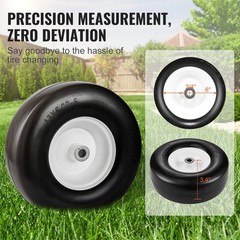 13×5-6in Flat-free PU Tractor Tire with Rim 3.25-5.9in Hub Bore 3/4in 2-Pack