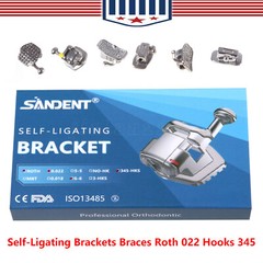 20Pcs/Pack Dental Orthodontic Self Ligating Braces Bracket Metal Brackets