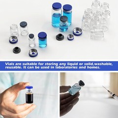100pcs 3ml Vials-Glass Clear Bottom Headspace Vial with Plastic-Aluminum Fli…