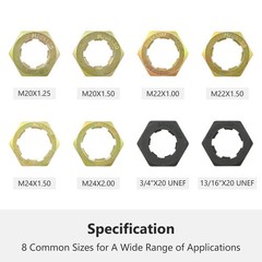 8pc Axle Spindle Metric & SAE Fractional Cleaning and Rethreading Set Kit,Thr…