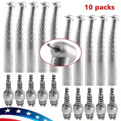 1-10 Packs Dental High Speed Turbine Handpiece with 4-Hole Quick Coupler ysu