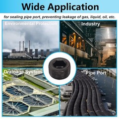 8PCS 1/2″NPT Male Pipe Plug Fitting Black Carbon Steel Pipe Plug Set Internal He