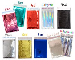 5×9 Reflective Metallic Bubble Mailers, Padded Shipping Mailing Glossy Envelopes