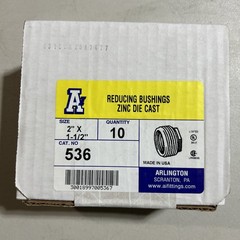 Arlington Reducing Bushings Zinc Die Cast 2 x 1 1/2 Cat. No. 536 Lot of 10 New !