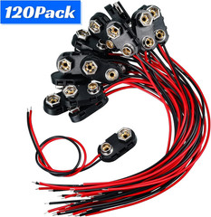 20 Pack 9v Battery Connector I Type 9v Battery Connector Clip Long Cable Connect