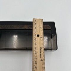 1980s Plastic Black with Faux Wood Desk Caddy Clear Smoke Organizer Hong Kong