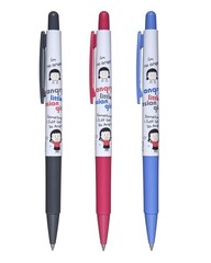 Angry Little Asian Girl Cartoon Character 0.5mm Ball Point Pen, LOW Viscosity…