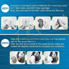 Full Face Gas Mask Painting Spraying Respirator w/Filters Set for 6800 Facepiece