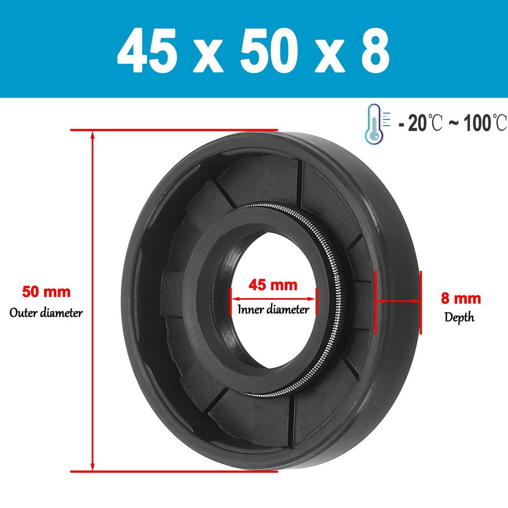 Metric Oil Shaft Seal 45mm – 47mm Dust Grease Seal TC Double Lip w/ Spring