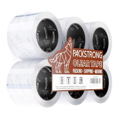Industrial Grade Clear Packing Tape 6 Rolls – 110 Yards per Roll – 3″ Wide x …