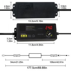 Adjustable Voltage 3 to 24V AC / DC Switch Power Supply Adapter W/LED Display US