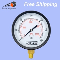 3″ STEAM PRESSURE GAUGE, STEEL CASE, GLASS WINDOW, 1/4″ NPT (0-300 psi )