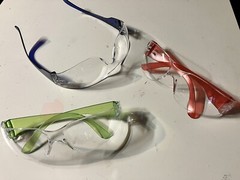 BISON LIFE Tactical Safety Glasses for KIDS, 3 pair Red, Green, & Blue