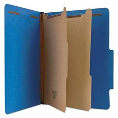 Universal Pressboard Classification Folders, Letter, Six-Section, Cobalt Blue,
