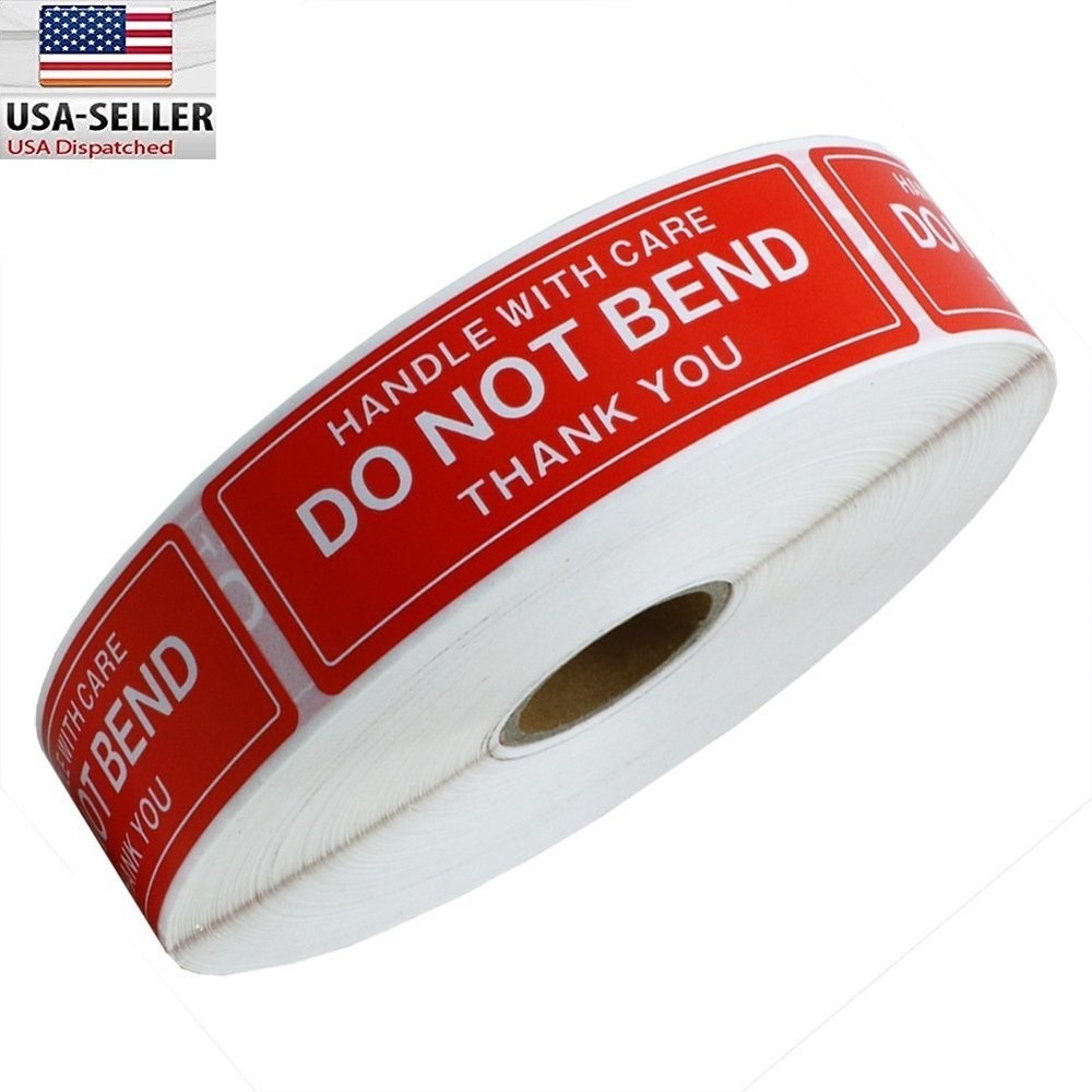 5 Rolls 1 x 3 DO NOT BEND HANDLE WITH CARE Stickers (1000 Per Roll)
