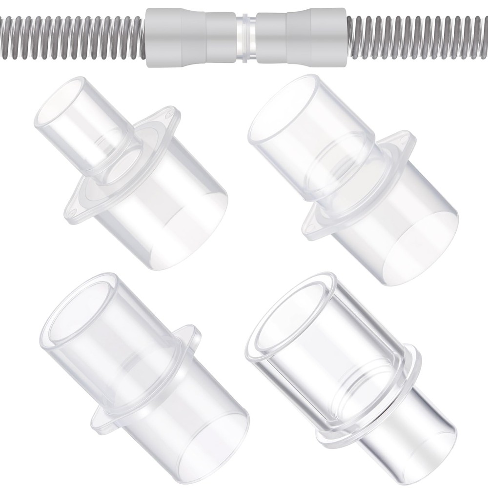 Geiserailie 4 Pack CPAP Hose Adapter, 15mm and 22mm Tubing Diameters Clear