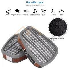 Full Face Gas Mask Painting Spraying Respirator w/Filters Set for 6800 Facepiece