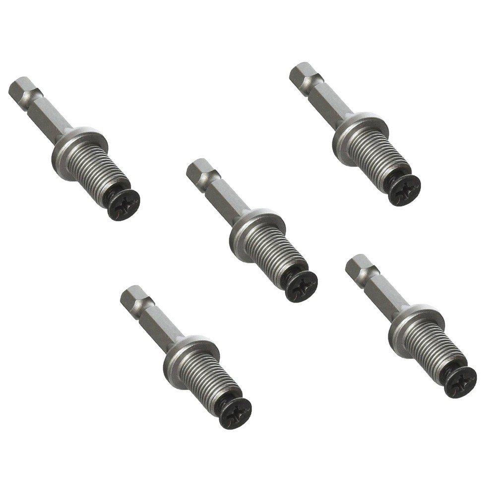 1/4 Shank to 3/8-24UNF Thread Drill Chuck Adapter Round Shank 5 PCS Part