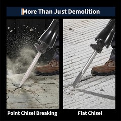 3600W Electric Demolition Jack Hammer Concrete Breaker 1900 BPM with 2 Bits