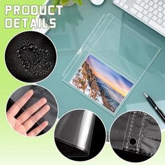 50 Pack 5″ x 7″ Clear Photo Sleeves for 3 Ring Binder, Double Sided 2-Pocket She