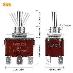 Toggle Switch ON/OFF/ON Heavy Duty 20A 125V/15A 250V/30A 12V Terminal Car Boat
