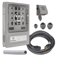 Westinghouse Open Box 30A Transfer Switch Kit with 10 circuits. Rated 7500W