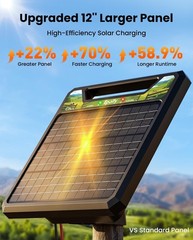 45-Mile Solar Electric Fence Charger 1.0J 8KV-12KV Electric Energizer for Cattle