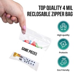 WHITE BLOCK HEAVY DUTY 4 Mil Clear Zip Seal Bags Reclosable Top Lock Plastic