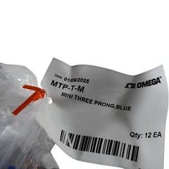 Pack of 12 NEW Omega MTP-T-M Miniature Thermocouple Connector 3 Prong Blue Male