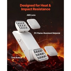 6-Pack Emergency Lighting Fixtures, 24 SMD2835 LEDs, 90-Min Backup, AC120/277V