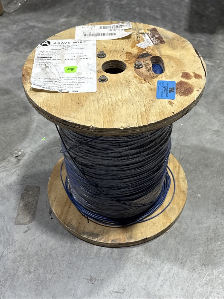 Agave Wire 5000 ft 18 AWG 16/30 Tc,600v Tinned Copper .015 PVC Blue,UL 1007/1569