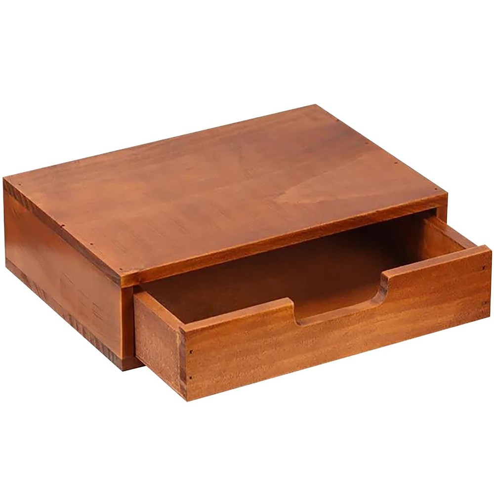 Single Drawer Desktop Storage Organizer in a Modern Wood Design (9.8”x6.9&