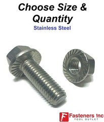 Stainless Steel Hex Cap Serrated Flange Bolt WITH NUTS (Choose Size & Quantity)