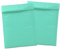 4×8, 6×10, 8×12, 10×15, 14×20 Cyan Aqua Mint Colored Poly Bubble Mailers!