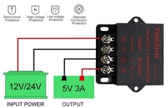 NEW- TOBSUN DC to DC Voltage Step Down Converter 12/24 to 5V 3A 15W. (#4)